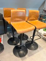Barkrukken modern cognac, set van 4, 4 krukken, Ophalen, Zo goed als nieuw, In hoogte verstelbaar