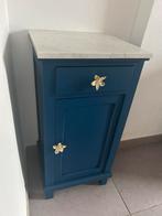 Bijzet-/nachtkastje met marmeren blad, Huis en Inrichting, Ophalen, Hout, Minder dan 45 cm, 70 cm of meer