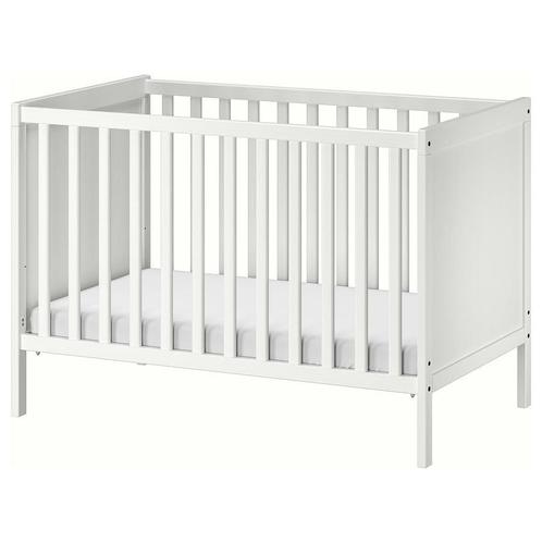 IKEA SUNDVIK Lit bébé, blanc, 60x120 cm, excellent état, Kinderen en Baby's, Babywiegjes en Ledikanten, Zo goed als nieuw, Ledikant