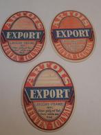 3 oude bieretiketten Export Artois, Verzamelen, Biermerken, Ophalen of Verzenden, Zo goed als nieuw, Overige typen, Overige merken