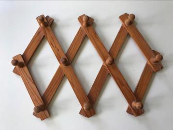 Retro vintage houten kapstok plooibaar verstelbaar 