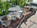 4 gegalvaniseerde emmers en 2 gieters, Tuin en Terras, Bloembakken en Plantenbakken, Ophalen, Gebruikt