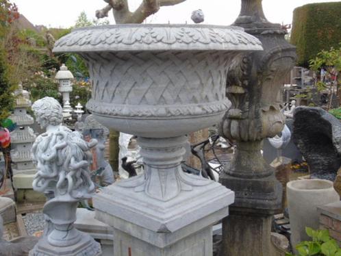 plantenbak of wasbak in blauwe steen, groot model, Tuin en Terras, Tuinvazen, Zo goed als nieuw, Ophalen