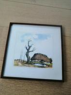 Ets / litho Dirk Baksteen De brandkuil, Antiek en Kunst, Kunst | Etsen en Gravures, Ophalen of Verzenden