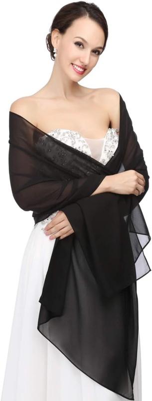 stola zwart - stola chiffon, Kleding | Dames, Mutsen, Sjaals en Handschoenen, Nieuw, Sjaal, Ophalen of Verzenden