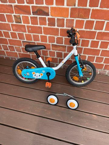 kinderfiets B-TWIN 14” met steun wielen  beschikbaar voor biedingen
