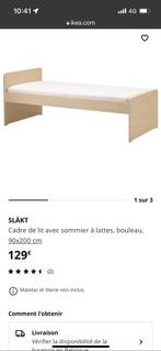 2 cadres lits avec sommier Slakt IKEA, Maison & Meubles, Comme neuf