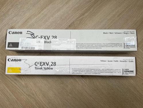 2 originele toners Canon C-EXV 28 zwart en yellow in dichte, Computers en Software, Printerbenodigdheden, Nieuw, Toner, Ophalen of Verzenden