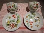 1 set van 2 Pillivuyt florale kopjes en schotels, Ophalen, Porselein