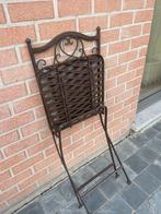 Metalen stoel binnen of buiten, Ophalen, Bruin, Vintage. Country, Zo goed als nieuw
