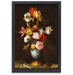 Bloemen in een Wan-Li Vaas - Balthasar van der Ast canvas +, Huis en Inrichting, Woonaccessoires | Schilderijen, Tekeningen en Foto's