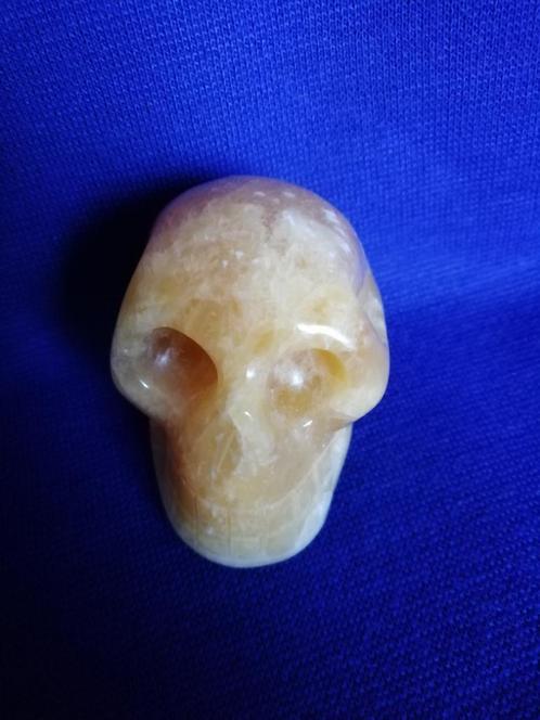 Schedel van oranje calciet, Verzamelen, Mineralen en Fossielen, Overige typen, Ophalen of Verzenden