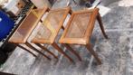 bij zet tafels in eiken hout , klein tafel , geen glas ! JA, Huis en Inrichting, Tafels | Sidetables, Ophalen of Verzenden, Zo goed als nieuw