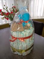 Pampertaart jongen met schoentjes, flesje en slabbetjes, Kinderen en Baby's, Kraamcadeaus en Geboorteborden, Ophalen, Nieuw, Kraamcadeau