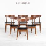 Vintage 6 eetkamerstoelen Deens design Farstrup, Huis en Inrichting, Stoelen, Ophalen, Zwart, Zo goed als nieuw, Vijf, Zes of meer stoelen