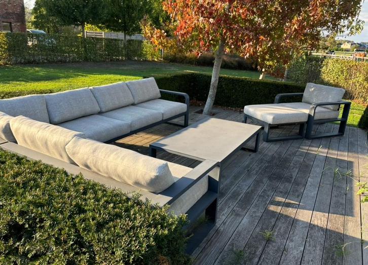 Loungeset Bristol Fermo, Tuin en Terras, Tuinsets en Loungesets, Gebruikt, Loungeset, Aluminium, 8 zitplaatsen, Ophalen