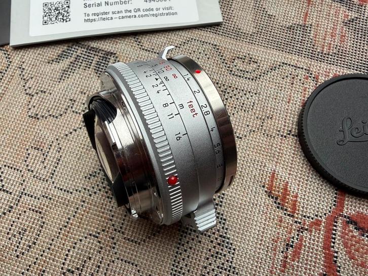 Nieuwstaat Leica Summilux M 35mm 1.4 11301 Steel Rim Lens 35, Audio, Tv en Foto, Foto | Filters, Zo goed als nieuw, Ophalen of Verzenden
