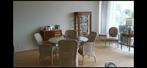 Ronde rotan tafel + stoelen, Huis en Inrichting, Tafels | Eettafels, Gebruikt, Vier personen, Ophalen