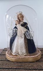 Kleine ovale stolp met wassen Mariabeeld VINTAGE, Verzamelen, Ophalen of Verzenden