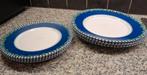 4 kleine blauwe borden en 4 platte borden, Huis en Inrichting, Ophalen, Gebruikt, Bord(en)