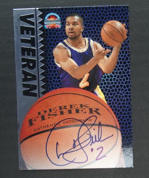 1997 Score Board Derek Fisher auth. signature basketbal card, Sport en Fitness, Basketbal, Nieuw, Overige typen, Verzenden