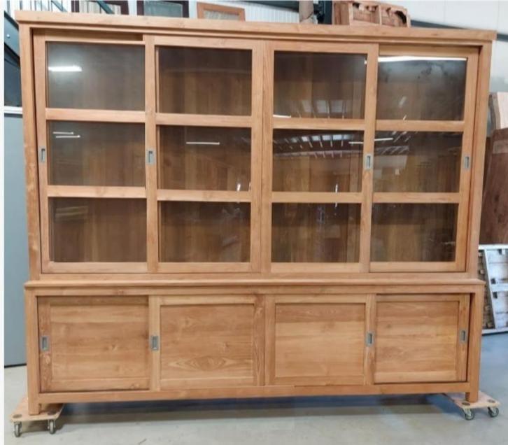 Showroommodel Teak Buffetkast 305 cm, Huis en Inrichting, Kasten | Overige, Zo goed als nieuw, Ophalen
