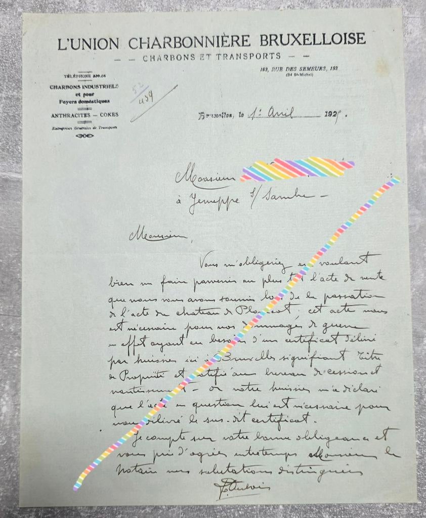 LIGNY+WW1+Bataille de Charleroi+Château de Plomcot+Fleurus, Collections, Objets militaires | Général, Armée de terre, Enlèvement ou Envoi