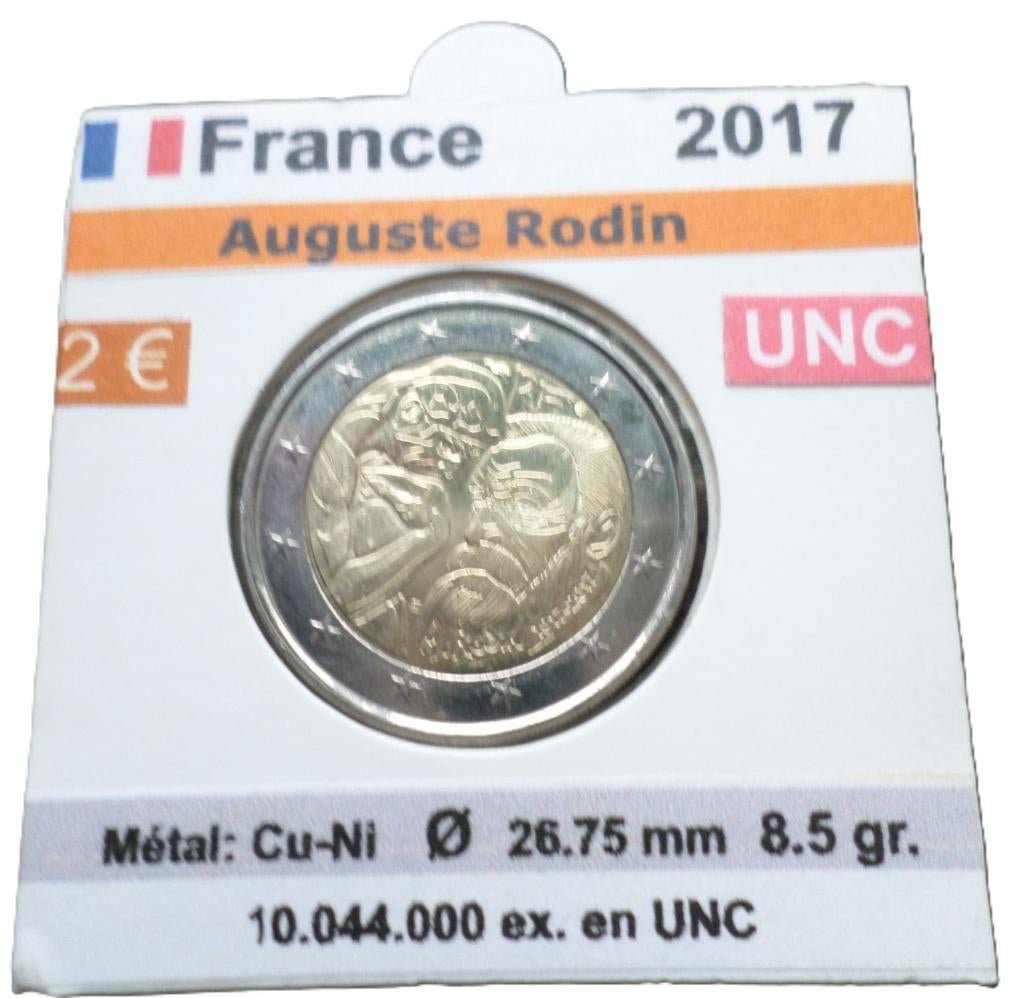 FRANCE 2 euro RODIN 2017 UNC, Envoi, France, 2 euros, Monnaie en vrac