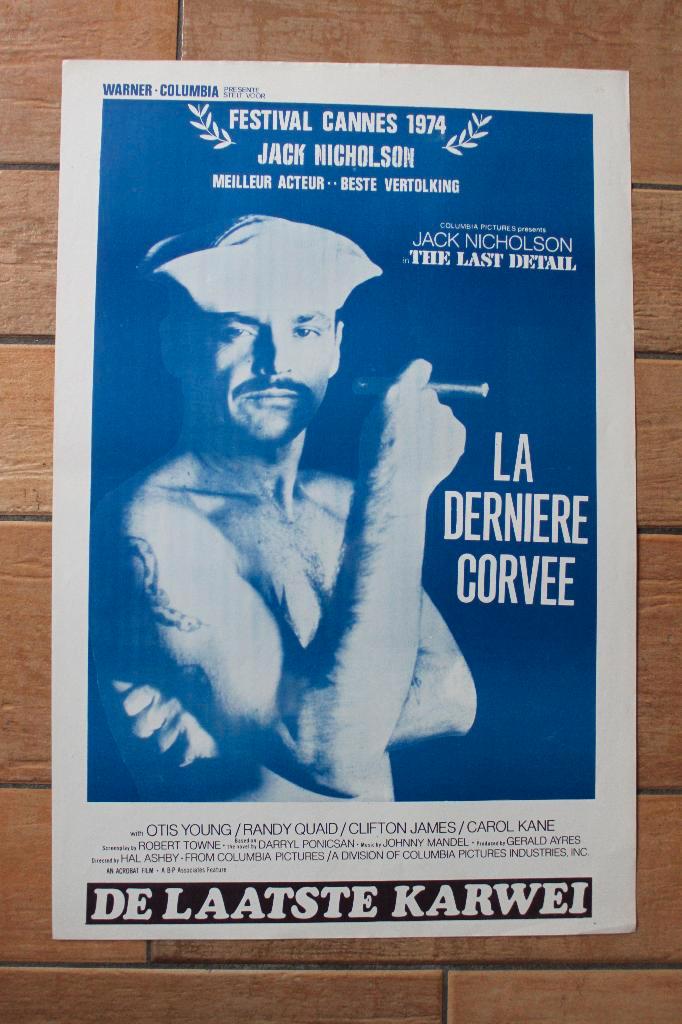 filmaffiche Jack Nicholson The Last Detail filmposter, Verzamelen, Posters, Zo goed als nieuw, Film en Tv, A1 t/m A3, Rechthoekig Staand