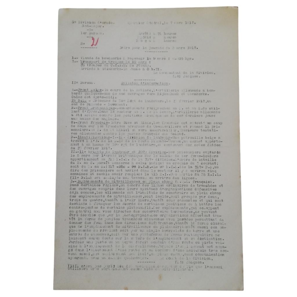 Armée belge - Ordre quotidien et renseignement - 1917, Enlèvement ou Envoi, Armée de terre, Autres types