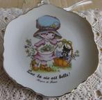 Vintage Frans kinder wandbordje met meisje en hond, Antiek en Kunst, Ophalen of Verzenden