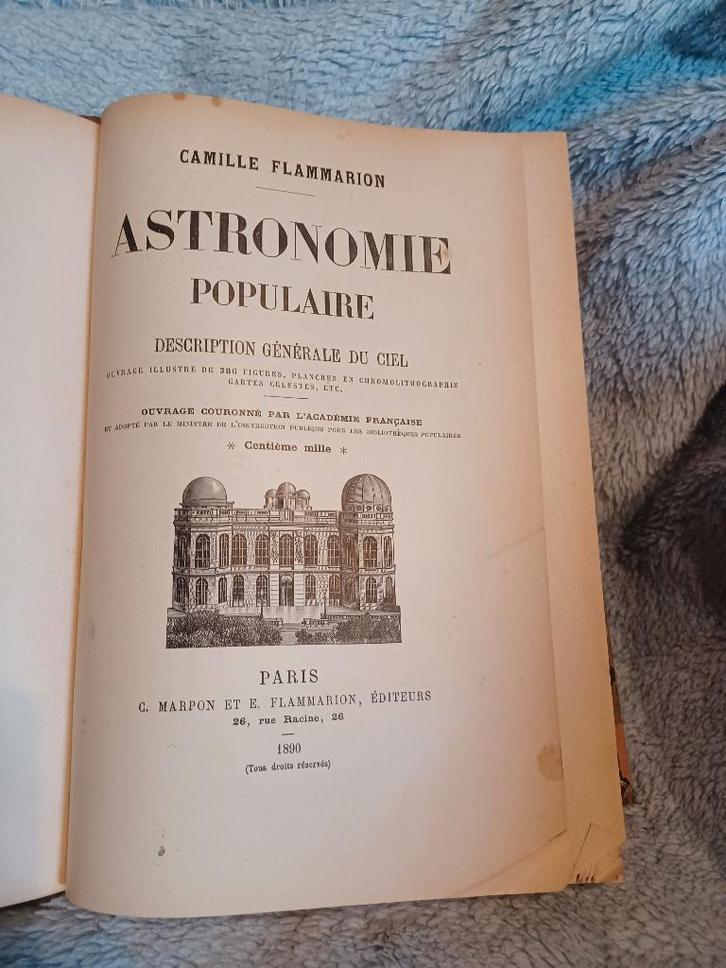 1890 astronomie populaire par Camille Flammarion, Antiek en Kunst, Antiek | Boeken en Manuscripten, Ophalen of Verzenden
