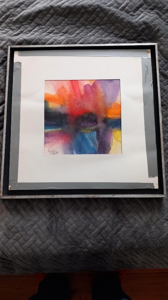 Schilderij gesigneerd Aquarelle Luc Marion, Antiek en Kunst, Kunst | Schilderijen | Klassiek, Ophalen of Verzenden