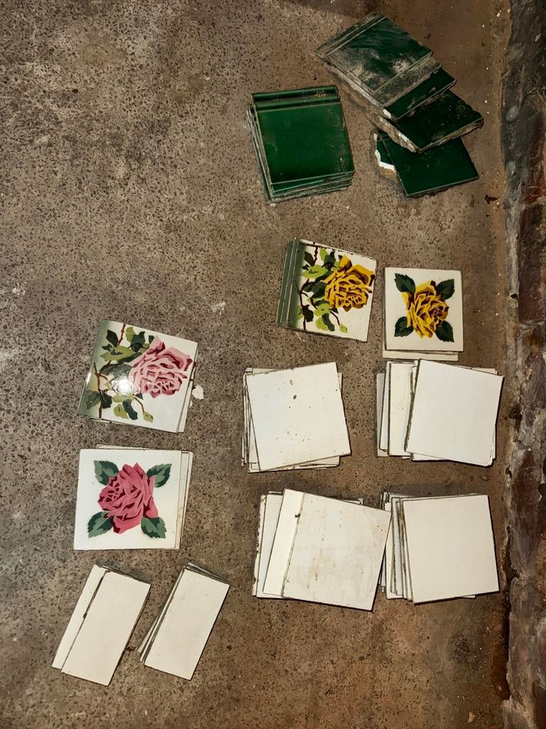 Authentique Carrelage de Ciment Ancien / Tomettes Émaillées, Ophalen, Overige materialen, Gebruikt, Wandtegels