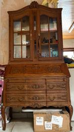 Ancien secrétaire 3 tiroirs avec vitrine en très bon état., Maison & Meubles, Enlèvement, Comme neuf, Louis XV