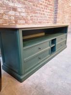 Massief houten TV meubel, Ophalen, Gebruikt, 150 tot 200 cm, Landelijk