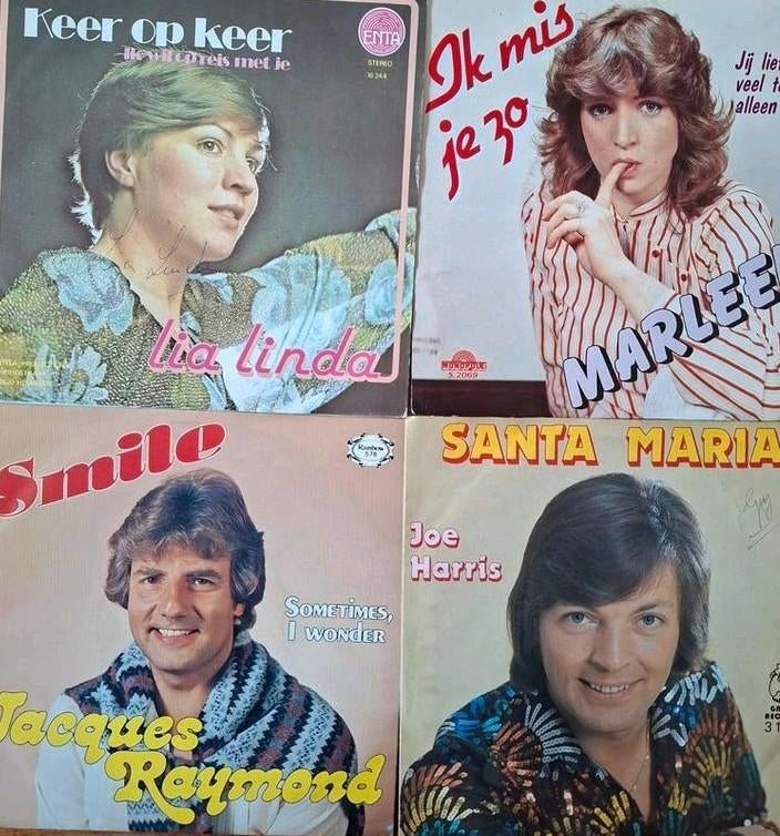 Lot van 4 singles Vlaamse showbizz begin jaren '80, Gebruikt, 7 inch, 1980 - 1989, Ophalen of Verzenden