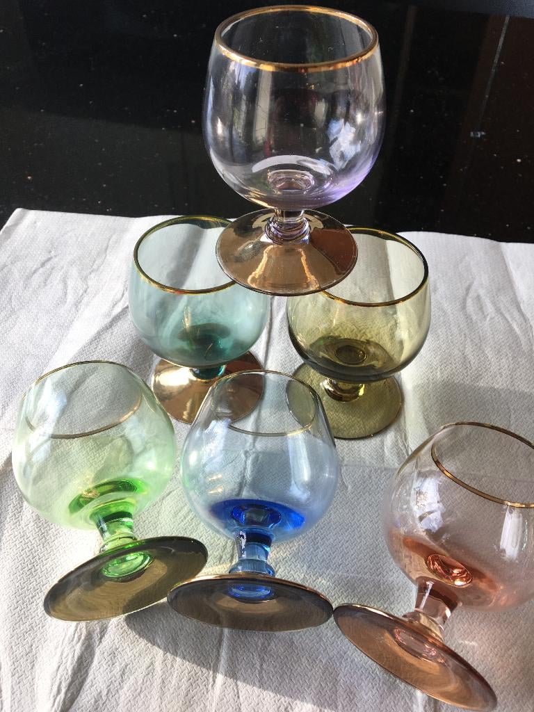 vintage cognacglazen, Maison & Meubles, Cuisine | Vaisselle, Verre ou Verres, Verre, Enlèvement, Utilisé