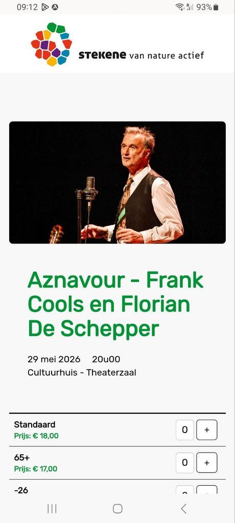 Aznavour in Cultuurhuis Stekene vrijdag 29 mei, Tickets & Billets, Concerts | Chanson française, Mai