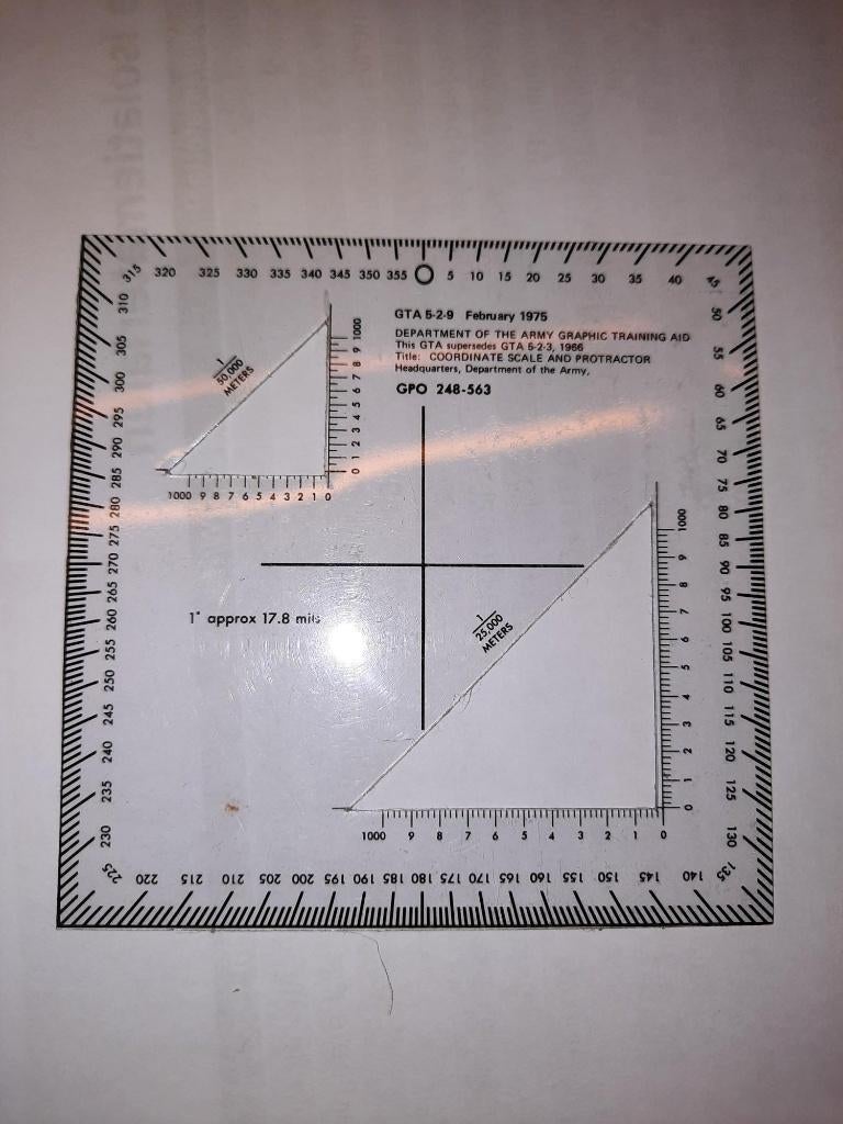 US ARMY GTA-5-2-9 kaart schaal instrument 1978, Verzenden
