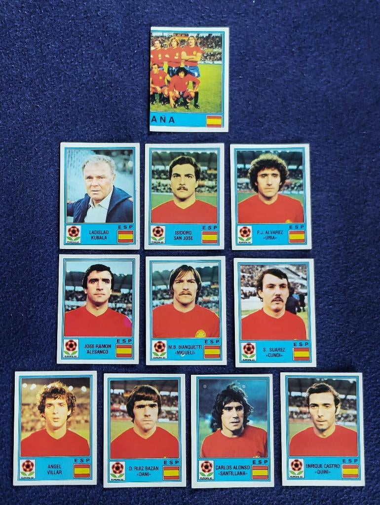 11 versch. Panini stickers voetbal ' EK Euro 1980 - Spanje ', Ophalen of Verzenden, Nieuw, Meerdere stickers