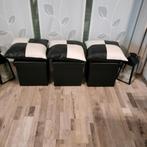 3 x pouf de rangement, Enlèvement, Utilisé, Cuir, Moins de 50 cm