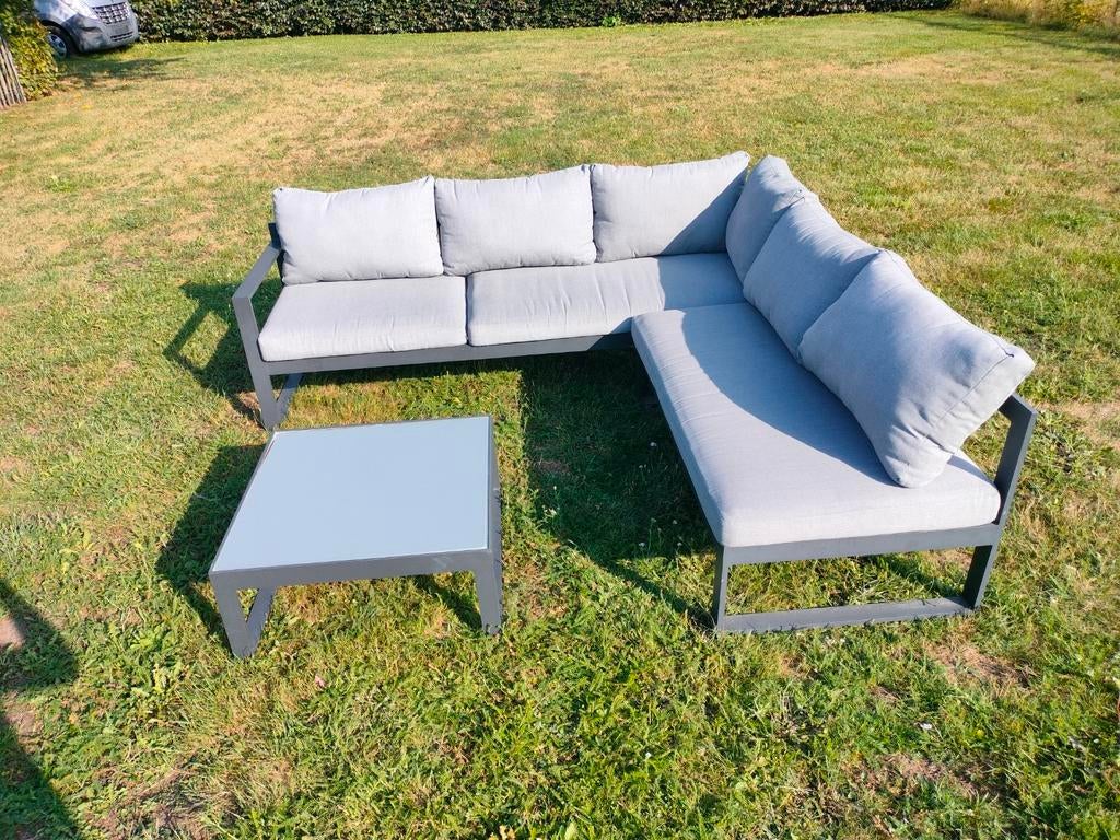 Loungeset Vinci aluminium frame 5-zit in goede staat, Jardin & Terrasse, Enlèvement, Aluminium, Sets de jardin