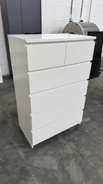 Commode 6 tiroirs, MALM, IKEA blanc, 80x48x123 cm, 25 à 50 cm, 5 tiroirs ou plus, Enlèvement, Utilisé
