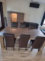 eetkamer: vitrinekast+tafel en 6 stoelen als nieuw, Ophalen, Zo goed als nieuw