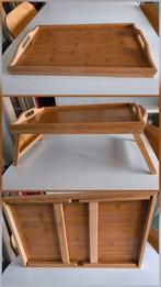 Petite table desserte ou plateau en bambou avec pieds, Maison & Meubles, Enlèvement ou Envoi, Moins de 55 cm, Comme neuf, Rectangulaire
