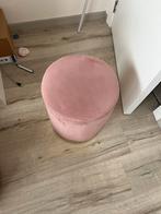 Pouf velours rose Ø34cm H43cm– Leen Bakker – très bon état, Enlèvement, Comme neuf, Autres matériaux, Moins de 50 cm