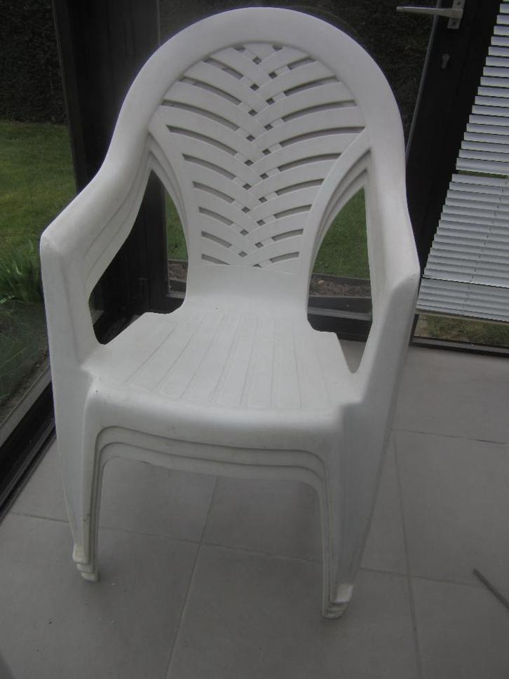 3 Tuinstoelen wit ideaal voor: tuin, terras, veranda ..., Jardin & Terrasse, Chaises de jardin, Empilable, Enlèvement