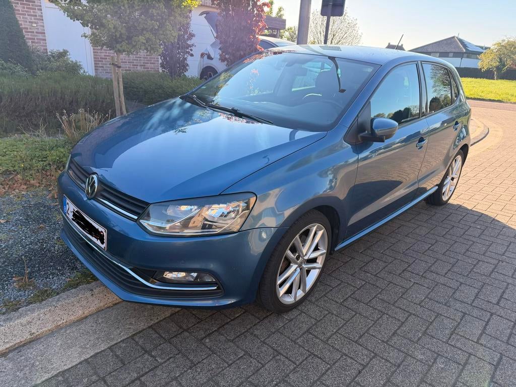 VW Polo 1.4 TSI 2015 -Euro 6 -Sportief, zuinig in topstaat, Auto's, Voorwielaandrijving, Adaptive Cruise Control, Blauw, Leder en Stof
