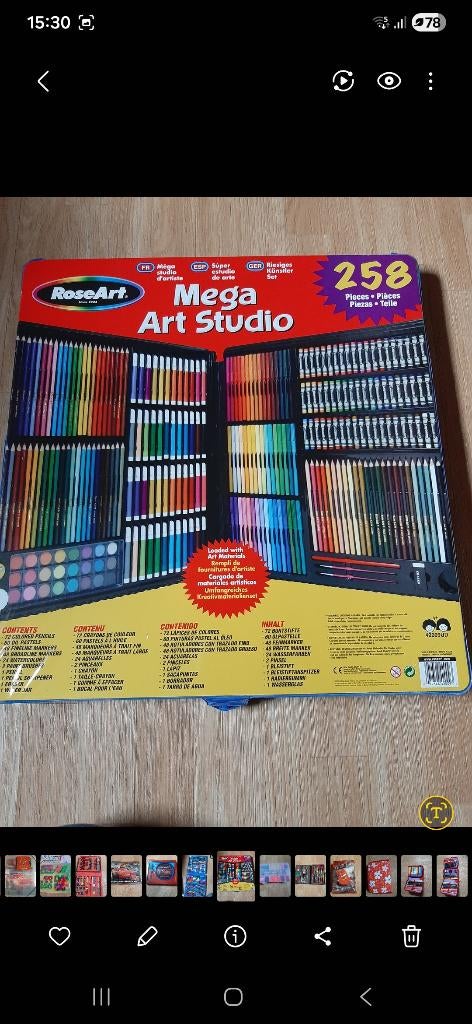 Een tekenkoffer met 258 stuks, Ophalen, Zo goed als nieuw, Potlood of Stift